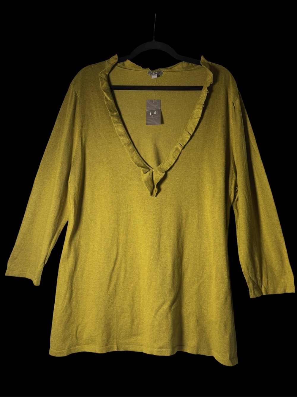 J. Jill Ruffle V-Neck Tunic in Mustard Yellow